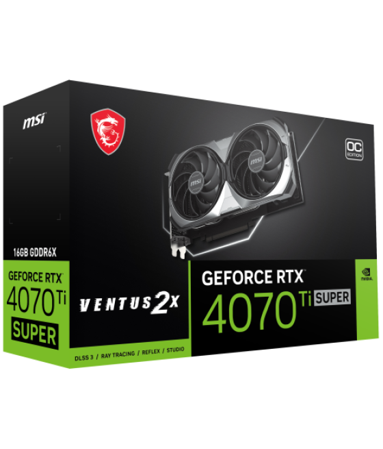 Msi ventus geforce rtx 4070 ti super 16g 2x oc nvidia 16 gb gddr6x