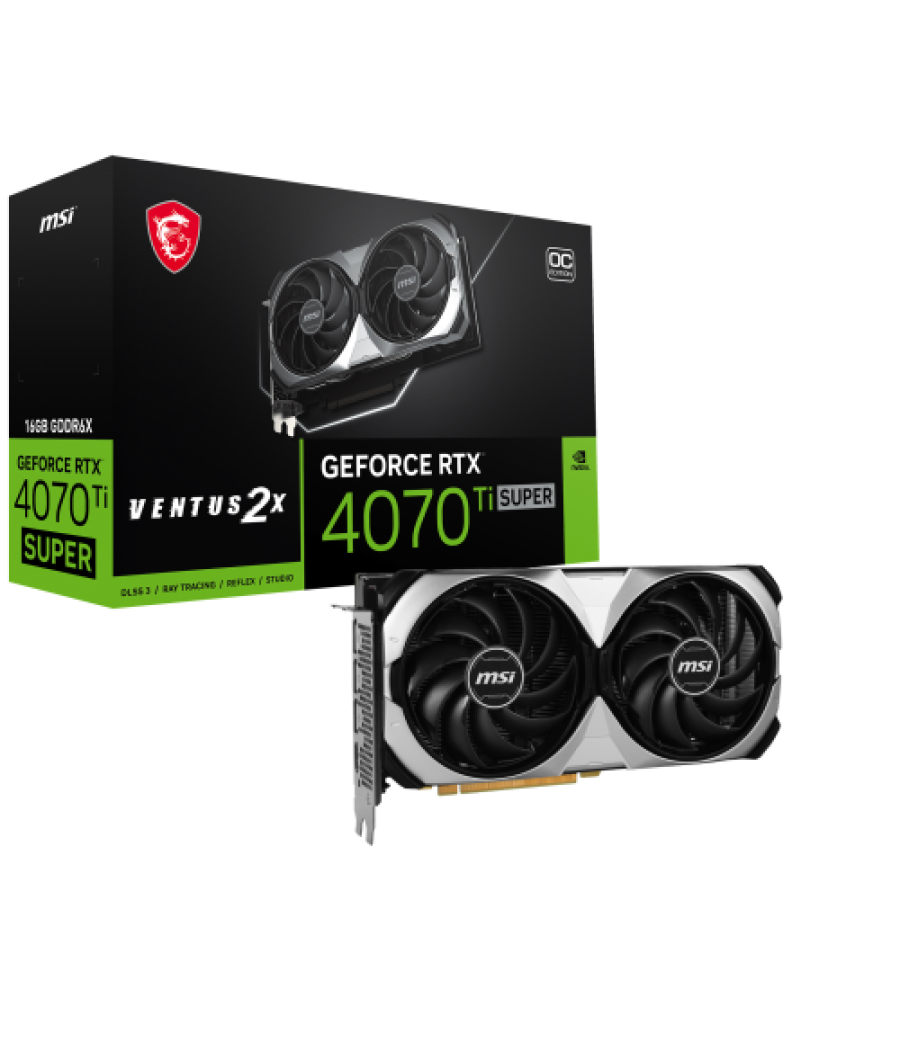 Msi ventus geforce rtx 4070 ti super 16g 2x oc nvidia 16 gb gddr6x