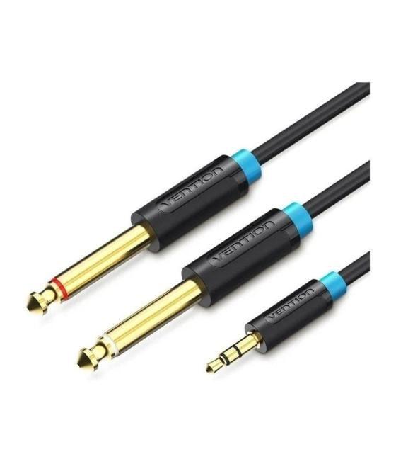 Cable estéreo vention bacbd/ jack 3.5 macho - 2x jack 6.5 macho/ 50cm/ negro