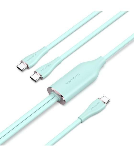 Cable usb tipo-c vention ctmgg/ usb tipo-c macho - 2 x usb tipo-c macho/ hasta 100w/ 480mbps/ 1.5m/ verde