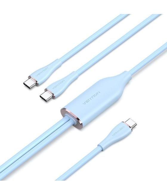 Cable usb tipo-c vention ctmsg/ usb tipo-c macho - 2 x usb tipo-c macho/ hasta 100w/ 480mbps/ 1.5m/ azul