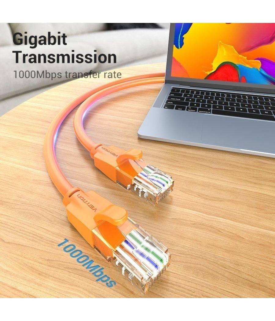 Cable de red rj45 utp vention ibeof cat.6/ 1m/ naranja