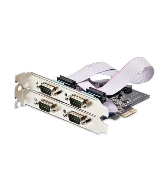 StarTech.com Tarjeta Serie PCI Express de 4 Puertos DB9 - Serial RS232/RS422/RS485 - TAA - UART 16C1050 - ESD de Nivel 4 - con B