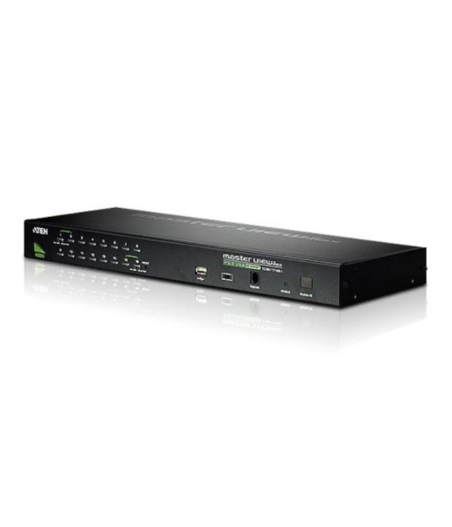 Aten switch kvm vga ps/2-usb de 16 puertos con puerto para conexión en cadena y periféricos usb