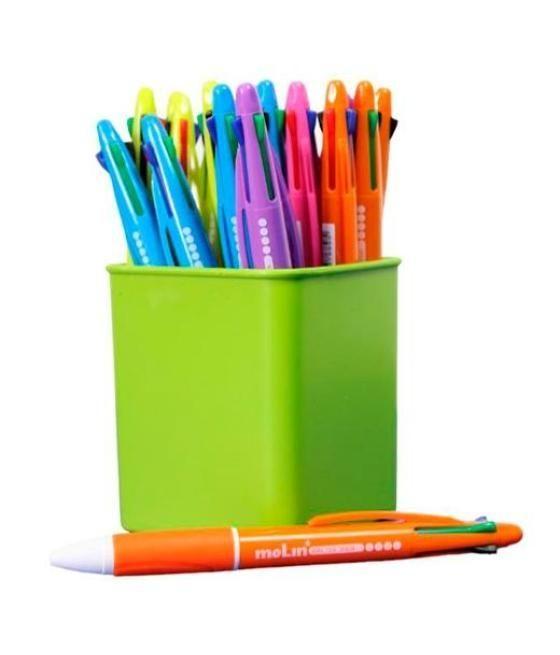 Molin bolígrafo 4 colores en 1 c/surtidos bote expositor 25 ud
