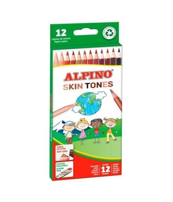 Alpino lápices de colores estuche 12 ud tonos de piel surtidos