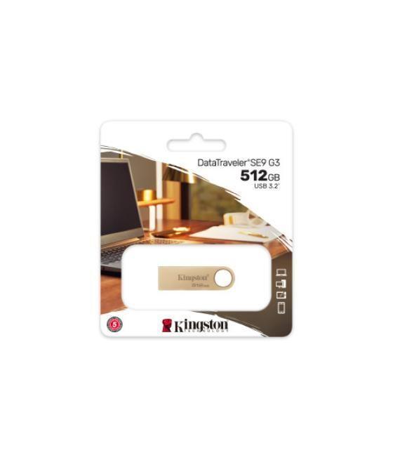 Kingston technology datatraveler se9 g3 unidad flash usb 512 gb usb tipo a 3.2 gen 1 (3.1 gen 1) oro