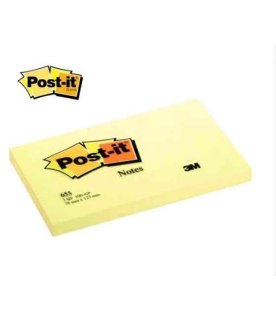 Bloc 100 hojas notas adhesivas 76x127mm canary yellow 6830-cy-w10 post-it 7100317839