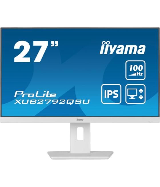 Iiyama prolite xub2792qsu-w6 pantalla para pc 68,6 cm (27") 2560 x 1440 pixeles wide quad hd led blanco