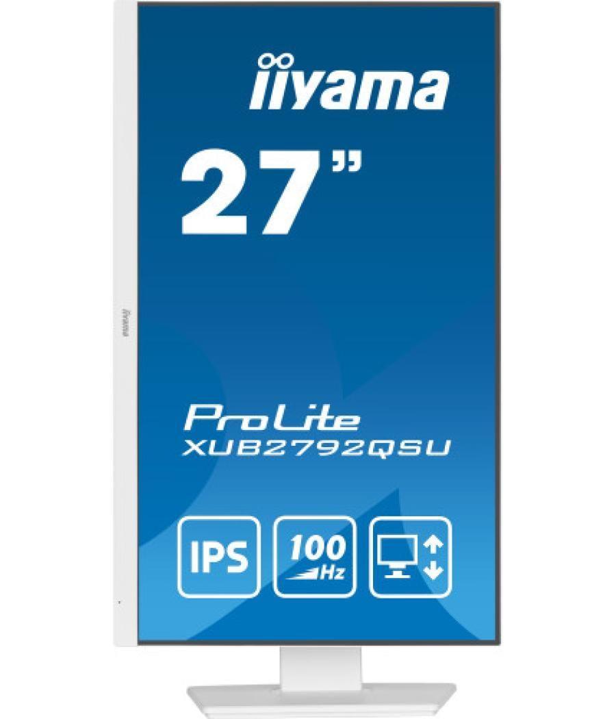 Iiyama prolite xub2792qsu-w6 pantalla para pc 68,6 cm (27") 2560 x 1440 pixeles wide quad hd led blanco