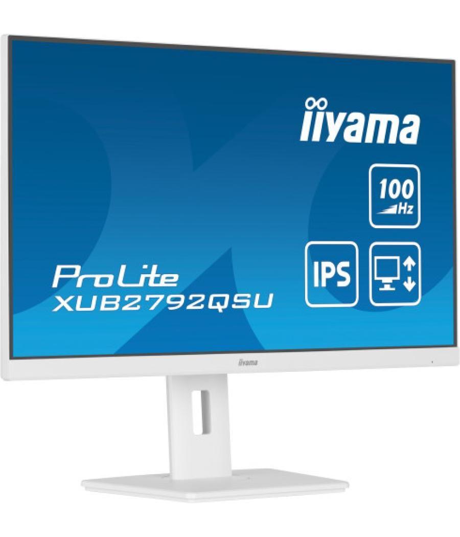 Iiyama prolite xub2792qsu-w6 pantalla para pc 68,6 cm (27") 2560 x 1440 pixeles wide quad hd led blanco