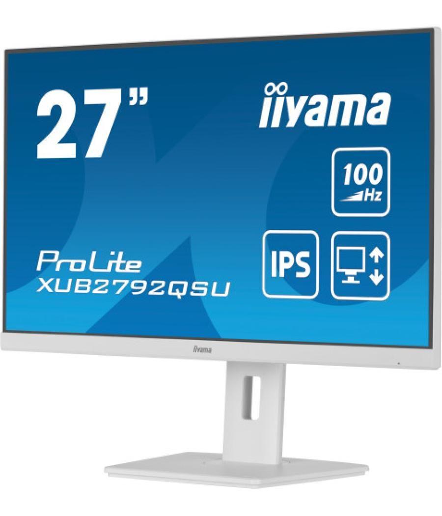 Iiyama prolite xub2792qsu-w6 pantalla para pc 68,6 cm (27") 2560 x 1440 pixeles wide quad hd led blanco