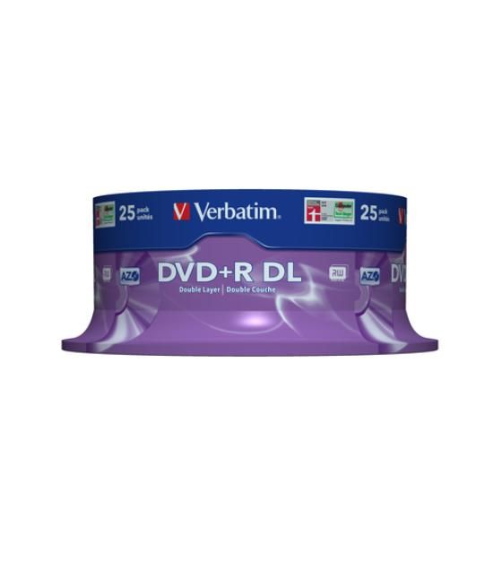 Verbatim DVD+R Double Layer 8x Matt Silver 25pk Spindle 8,5 GB DVD+R DL 25 pieza(s)