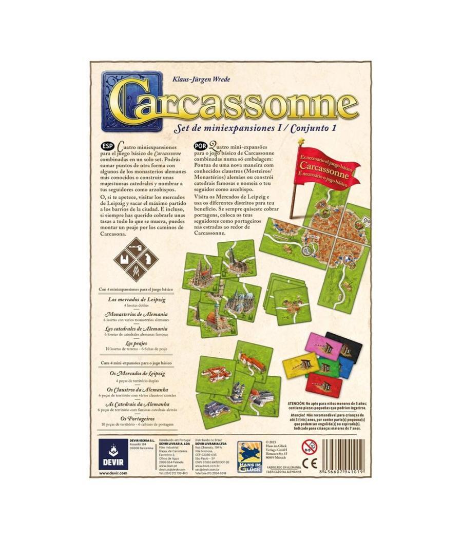 Juego de mesa devir carcassonne expansiones reunidas