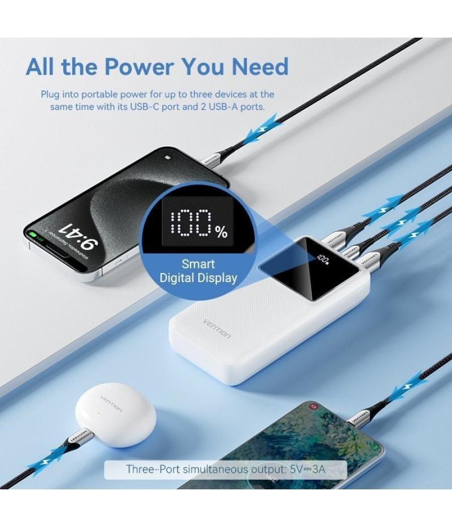 Powerbank 20000mah vention fhlw0/ 22.5w/ blanca