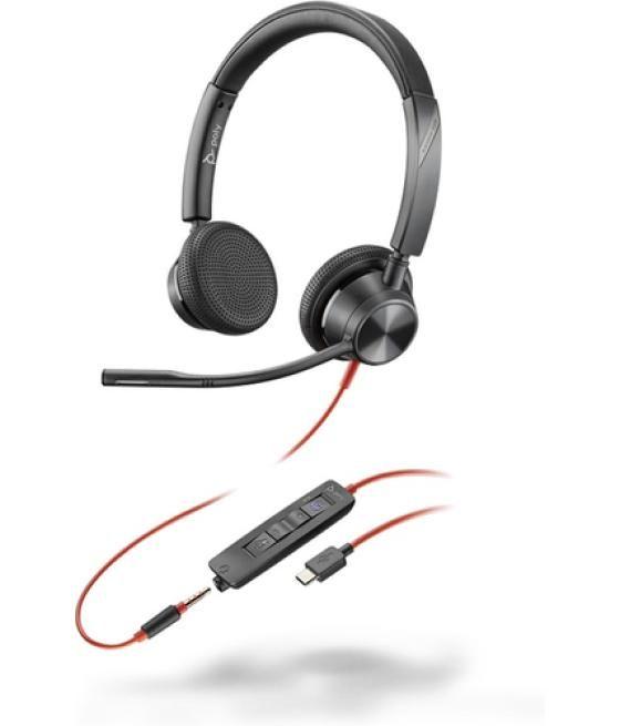 POLY 8X222AA auricular y casco Auriculares Alámbrico Diadema Oficina/Centro de llamadas USB Tipo C Negro