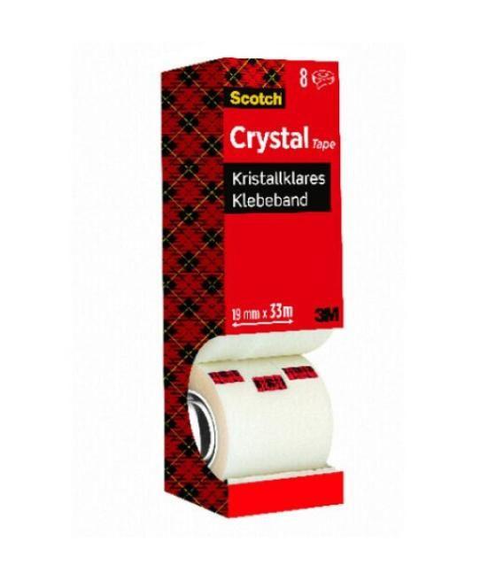 Pack 7+1 rollos cinta supertransparente 19mm x 33m crystal 6-1933r8 scoth 7100026961