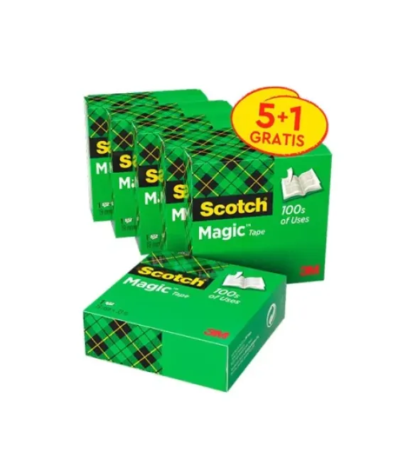 Pack 5+1 rollos cinta invisible 19mm x 33m magic810p5+1 scoth 7100054673
