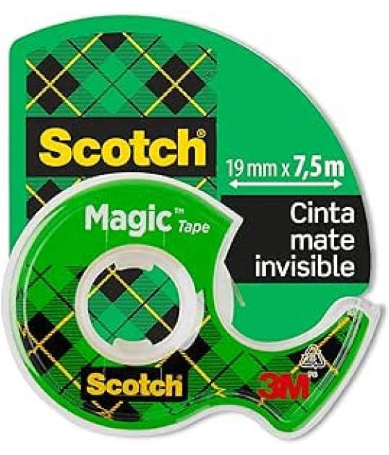 Rollo cinta invisible 19mm x 7,5m magiccon dispensador 8-1975d scoth 7100086322