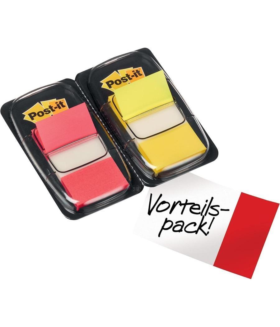 Pack 2 dispensadores x 50 marcadores index 25,4x43,2mm colores rojo/amarillo 680-ry2 post-it 7000052571