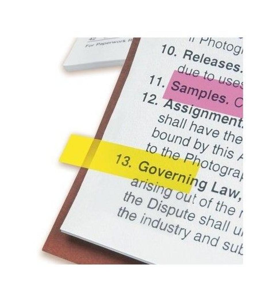 Pack 3+1 dispensadores x 35 marcadores index pequeños 11,9x43,2mm colores surtidos translúcidos 683-4abb post-it 7100019101