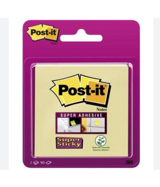 Blister bloc 90 hojas notas adhesivas 76x76mm super sticky canary yellow 6920ss-cy-eu post-it 7100172338