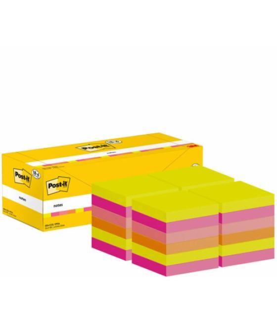 Pack 18+6 blocs 100 hojas notas adhesivas 76x76mm colores surtidos caja cartón 654-col-vp24 post-it 7100317837