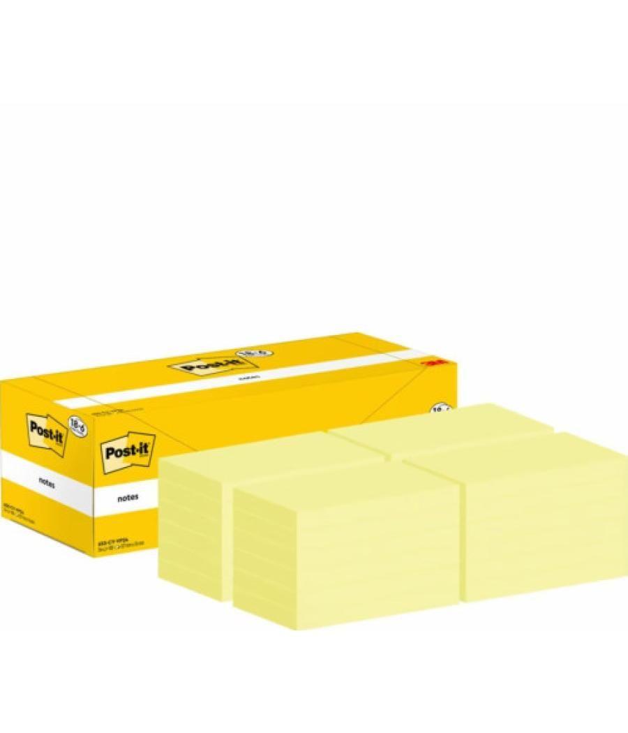 Pack 18+6 blocs 100 hojas notas adhesivas 76x127mm canary yellow caja cartón 655-cy-vp24 post-it 7100317836