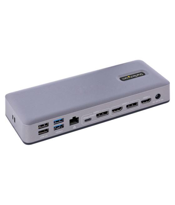 StarTech.com Docking Station USB-C 4K30 Triple /4K60 Doble - Modo Alt DP/DP/HDMI - Hub USB de 7 Puertos - PD 3.0 - GbE - Audio -