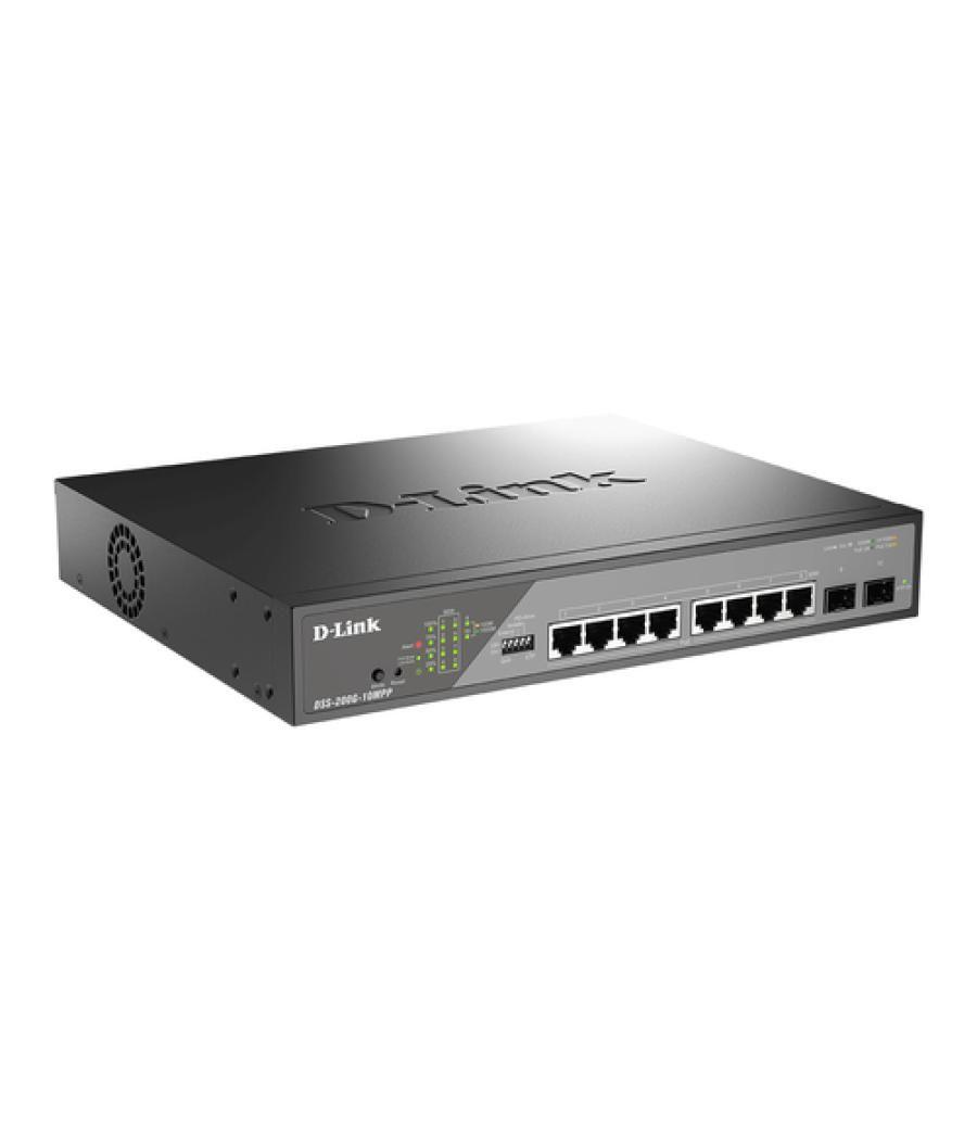 D-Link DSS-200G-10MPP/E switch Gestionado L2 Gigabit Ethernet (10/100/1000) Energía sobre Ethernet (PoE) 1U Gris