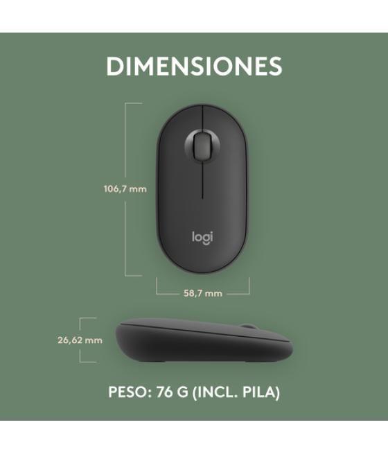 Logitech Pebble 2 M350s ratón Ambidextro RF Wireless + Bluetooth Óptico 4000 DPI