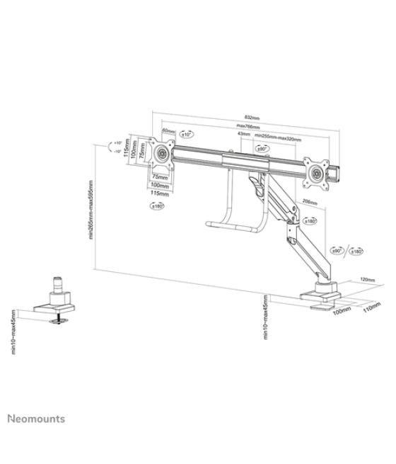 Neomounts Soporte de escritorio para monitor