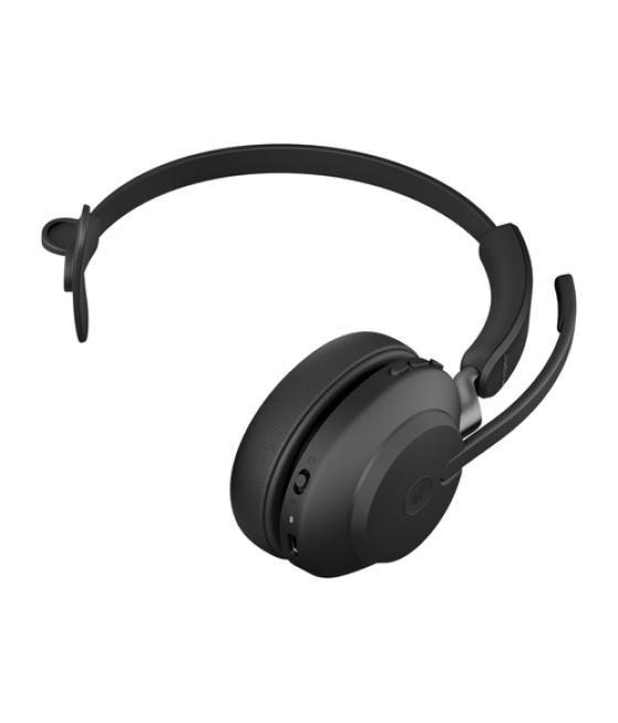 Jabra Evolve2 65, MS Mono Auriculares Inalámbrico Diadema Oficina/Centro de llamadas USB tipo A Bluetooth Negro