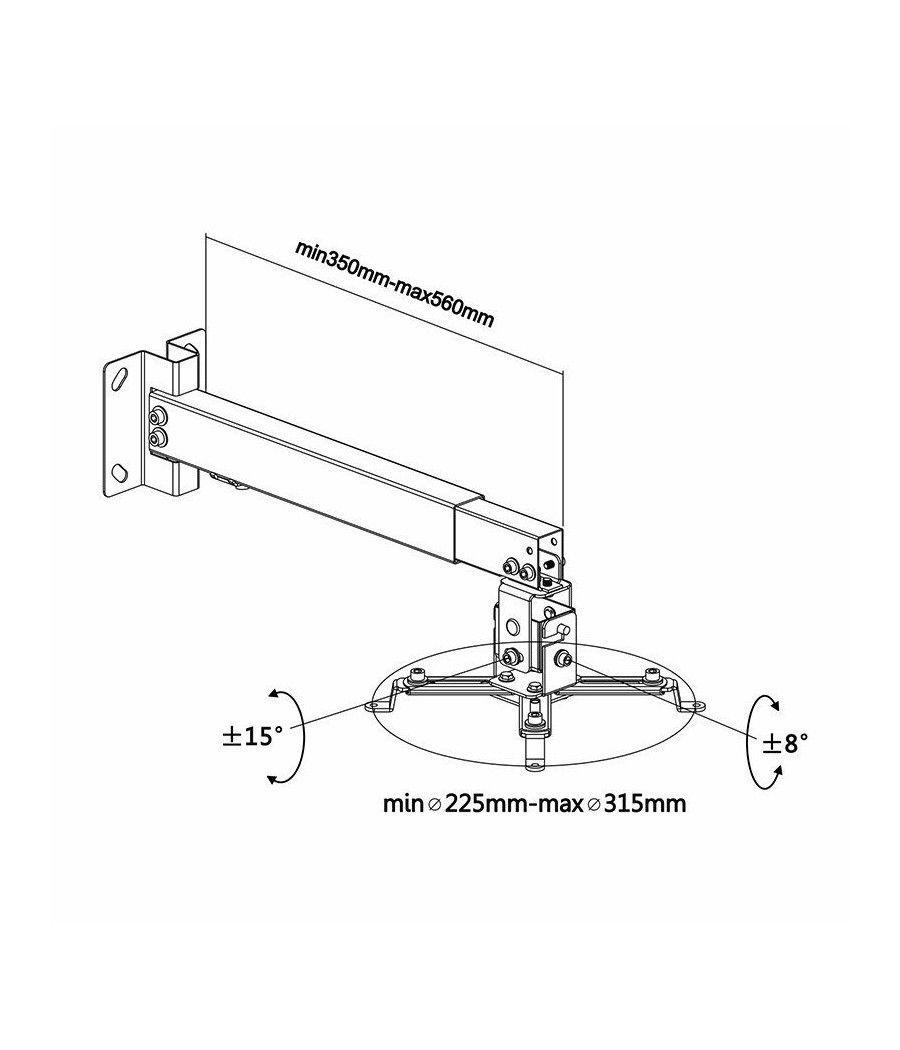 Soporte de Techo/ Pared para Proyector Aisens CWP01TSE-049/ Inclinable-Extensible/ hasta 20kg - Imagen 4