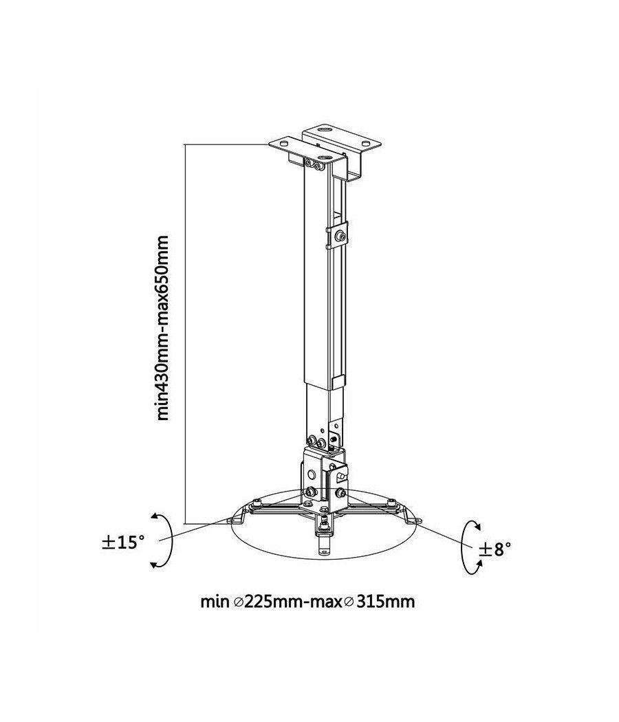 Soporte de Techo/ Pared para Proyector Aisens CWP01TSE-049/ Inclinable-Extensible/ hasta 20kg - Imagen 5