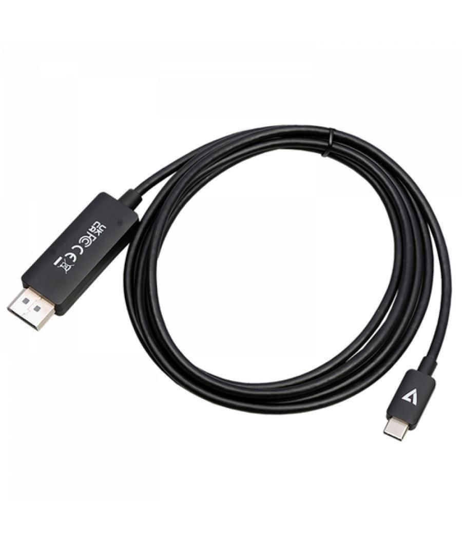 V7 V7USBCDP14-2M DisplayPort USB Tipo C Negro