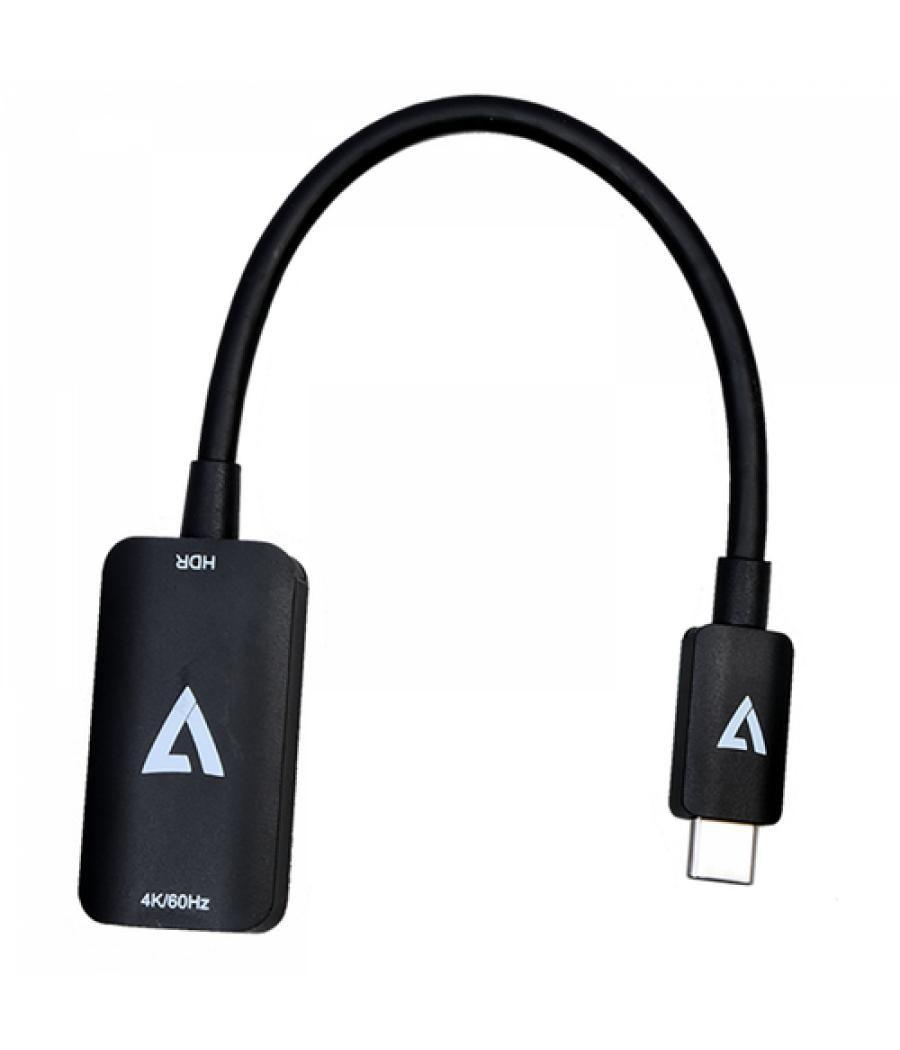 V7 V7USBCHDMI4K60HZ adaptador de cable de vídeo HDMI tipo A (Estándar) USB Tipo C Negro