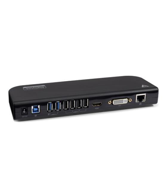 V7 UDDS2 base para portátil y replicador de puertos Acoplamiento USB 2.0 Negro