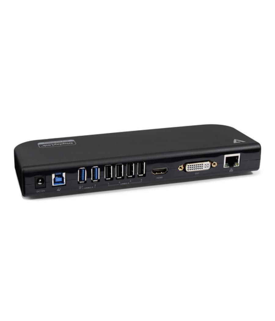 V7 UDDS2 base para portátil y replicador de puertos Acoplamiento USB 2.0 Negro