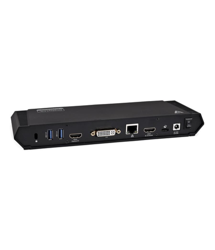 V7 DOCKUSBC base para portátil y replicador de puertos Acoplamiento USB 3.2 Gen 1 (3.1 Gen 1) Type-A Negro