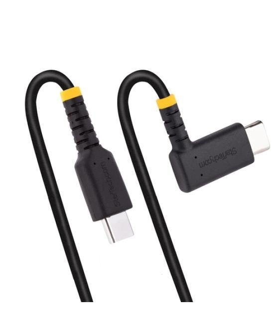 StarTech.com Cable 30cm USB C Acodado - en Ángulo Recto - PD 60W - 3A - Cable USB-C de Carga Rápida - de Alta Resistencia - USB 