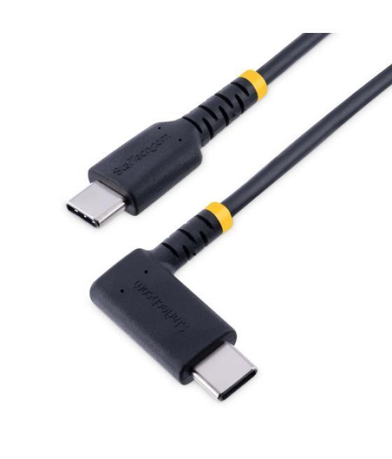 StarTech.com Cable 1m USB C Acodado - en Ángulo Recto - PD 60W - 3A - Cable USB-C de Carga Rápida - de Alta Resistencia - USB 2.