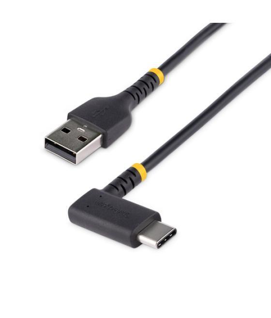 StarTech.com Cable 2m USB A a USB C Acodado - en Ángulo Recto - Cable USB-C de Carga Rápida - de Alta Resistencia - USB 2.0 A a 
