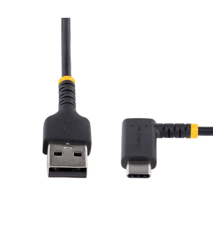 StarTech.com Cable 30cm USB A a USB C Acodado - en Ángulo Recto - Cable USB-C de Carga Rápida - de Alta Resistencia - USB 2.0 A 