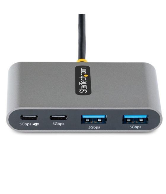 StarTech.com Hub Concentrador USB-C de 4 Puertos con Entrega de Alimentación de 100W de Paso - Ladrón USB Tipo C - - 2x USB-A + 