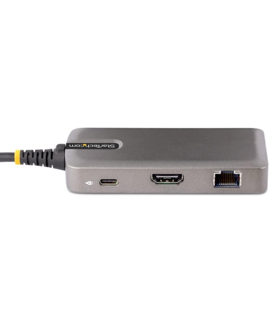 StarTech.com Adaptador Multipuertos USB-C - Docking Station USB Tipo C HDMI 4K60 - Hub Ladrón USB 3.0 de 2 Puertos - Entrega de 
