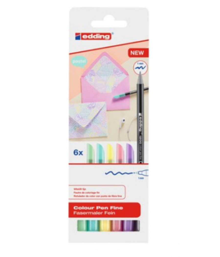 Pack 6 rotuladores surtidos 1200 pastel edding 1200-6-s pastel