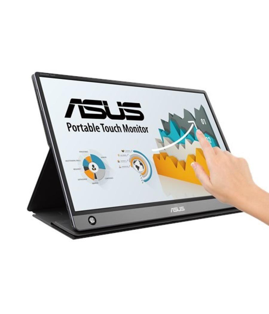 Asus mb16amt monitor pantalla táctil 39,6 cm (15.6") 1920 x 1080 pixeles multi-touch mesa gris