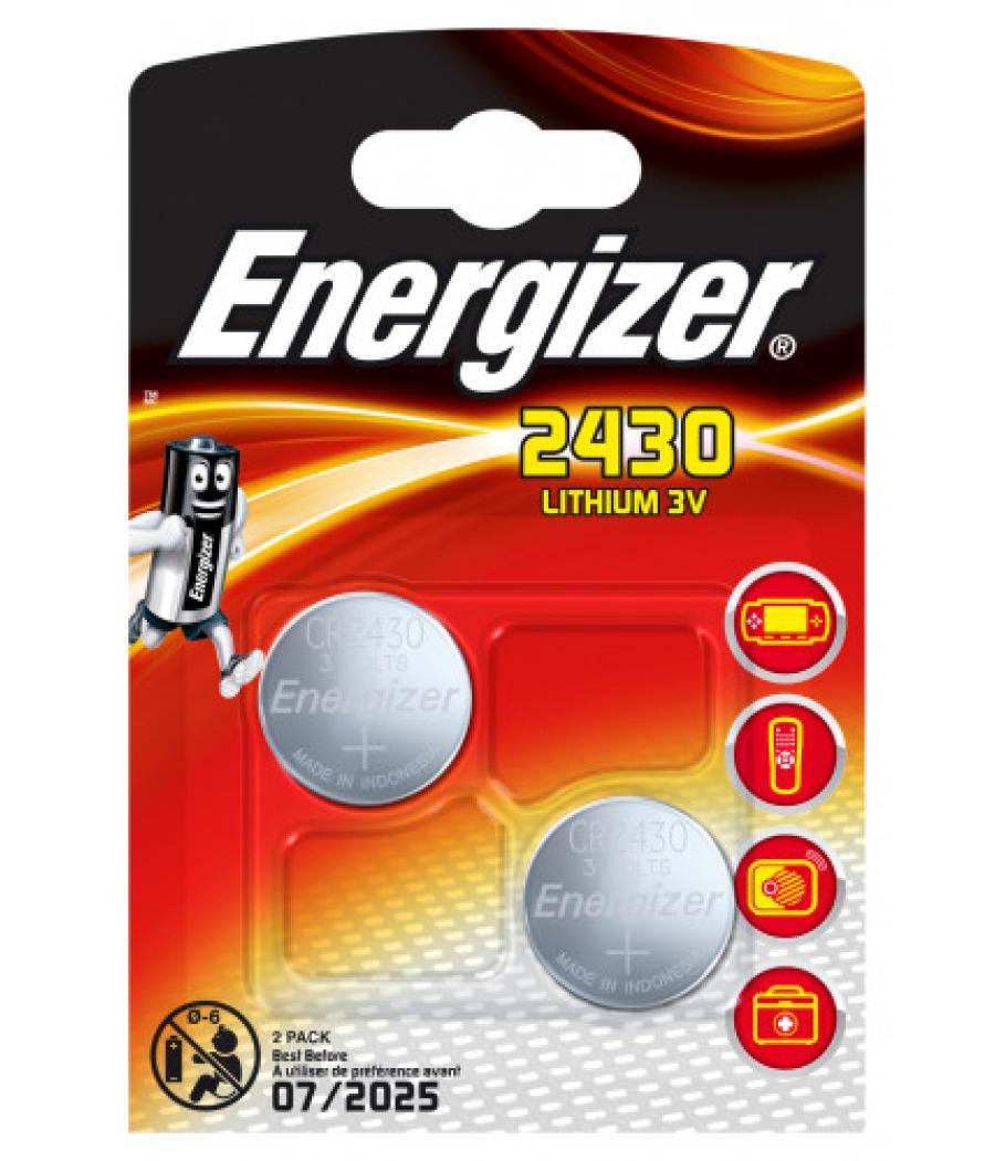 Blister 2 pilas de boton modelo cr2430 energizer e300830301