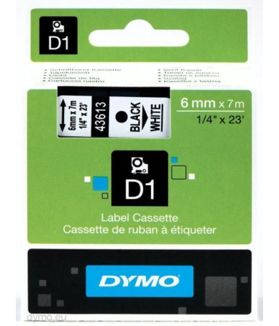 Cinta rotuladora d1 6mmx7m negro/blanco dymo s0720780